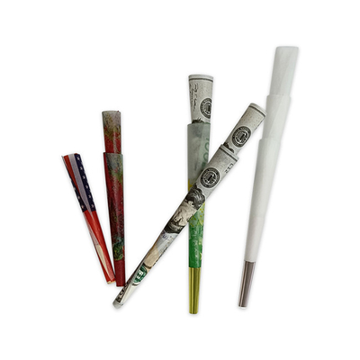 Brązowy papier ryżowy Pre Roll Cone Powolne spalanie 84 mm 98 mm ROHS Approved