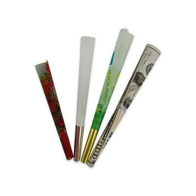 Brązowy papier ryżowy Pre Roll Cone Powolne spalanie 84 mm 98 mm ROHS Approved