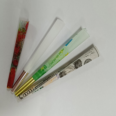 Biały brązowy papier ryżowy Pre Roll Cone Dostosowane rozmiary 109 mm 1 gram